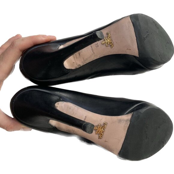 Prada Black Peep-Toe Heels - Picture 2 of 11